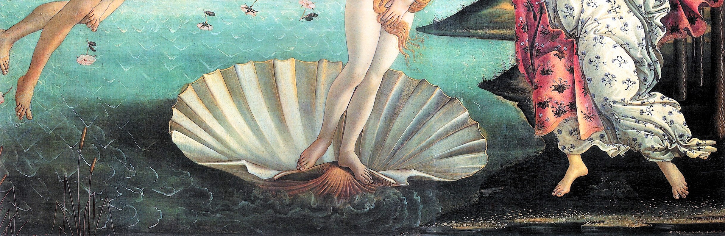 Sandro Botticelli, Die Geburt der Venus (Detailaufnahme), um 1486, Florenz, Galleria degli Uffizi.